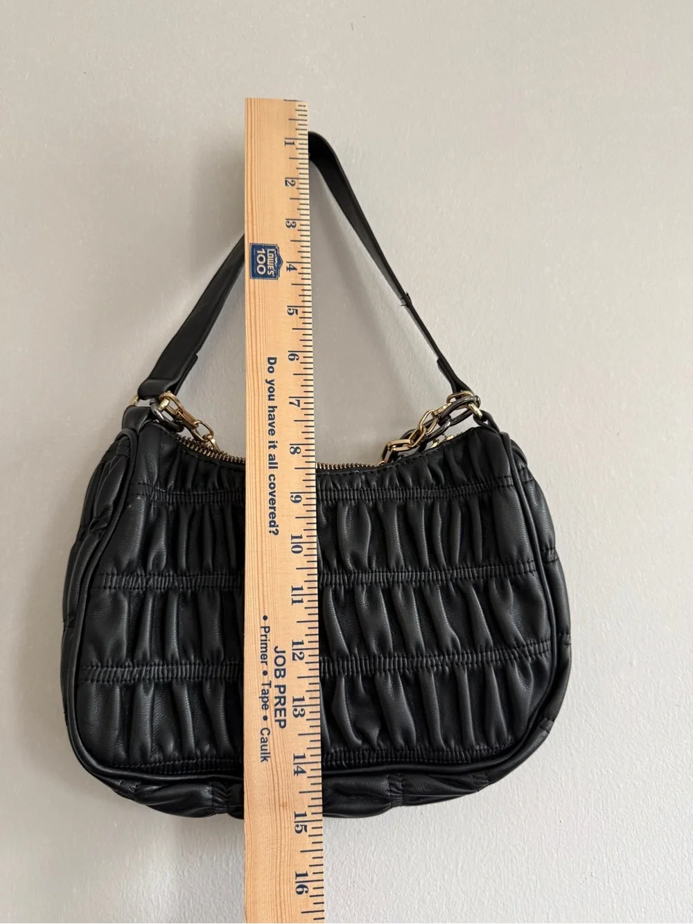 Steve Madden Black Quilted Shoulder Bag with Gold and Silver Chain Detail